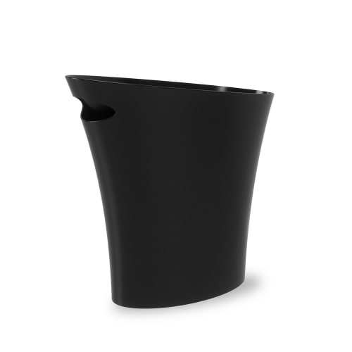 Papelera delgada, 8 cuartos, negro
